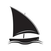 negro silueta de barco símbolo vector