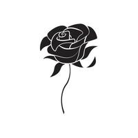 Rosa flor negro símbolo ilustración vector