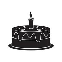 Birthday Cake black illustration symbol vector