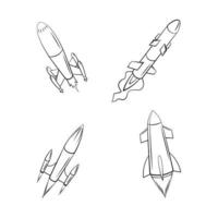 Rocket Launch set collection vector