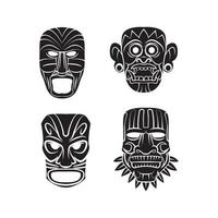 Totem Mask black symbol illustration collection vector