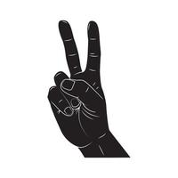 Peace Hand black symbol illustration vector