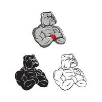 Strong Bulldogs illustration collection on white background vector