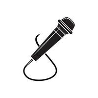 Black Silhouette of Microphone vector