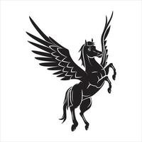 Horse Wings tattoo illustration vector