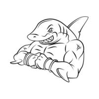 ilustración de mascota de tiburón fuerte vector
