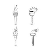 Torch symbol set collection vector