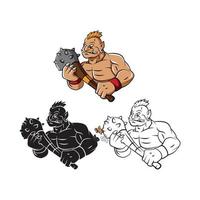 Strong Trolls illustration collection on white background vector