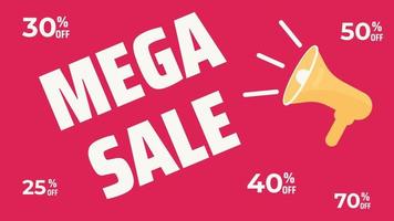 flat megaphon with sale announcement vector