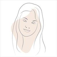 line art woman portrait vector