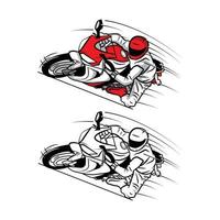 Coloring book moto sport cartoon character vector