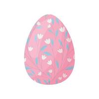 easter egg with flowers vector