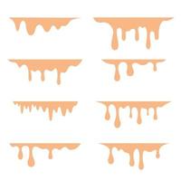 set of flowing drops vector