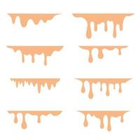 set of flowing drops vector