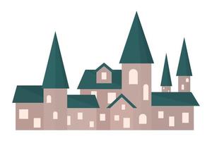 cartoon castle with towers vector