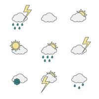 set of weather icons vector