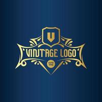 free Vintage frame logo. Antique label. Suitable for studio, barber shop, label, drinking, brewing, salon, shop, signage. vector