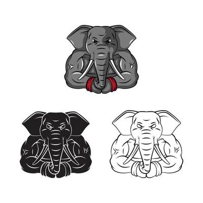 Strong Elephants illustration collection on white background 20122459  Vector Art at Vecteezy