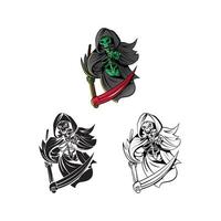 Grim Reapers illustration collection on white background vector