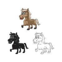 colorante libro ponis mascota dibujos animados personaje vector