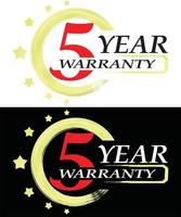 5 Year warranty vector ilustration