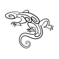 Lizard Tribal vector on white background