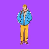 vector illustration of a person character wearing a summer outfit