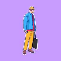 vector ilustración de un persona personaje vistiendo un verano atuendo