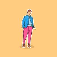 vector illustration of a person character wearing a summer outfit