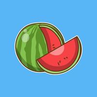 watermelon fruit sticker vector illustration