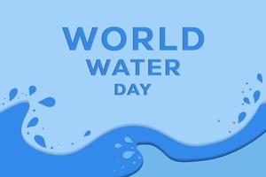 world water day paper cut style background illustration vector