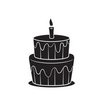 Birthday Cake black illustration symbol vector