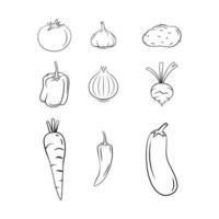 Vegetables set collection vector