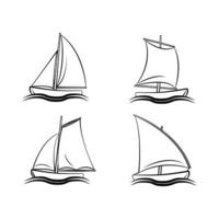 Boat symbol set collection vector