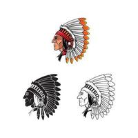 Apaches illustration collection on white background vector