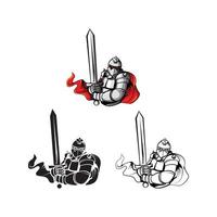 Knight Warriors illustration collection on white background vector