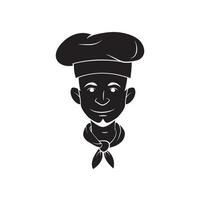 Black Silhouette Of Chef Head vector