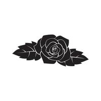 Rose Flower black symbol illustration vector