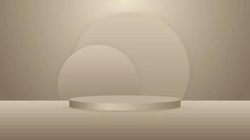 blank round pedestal. brown circular podium for outstanding luxury product advertising display on color background with minimal style in studio room vector