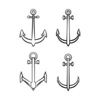 Anchor illustration on white background collection vector