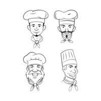 Chef Head set collection vector