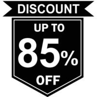 85 percent discount tag vector, Offer tag, Special offer vector, Big sale, Mega sale, Big sale 85 percent discount offer, Super sale 85 percent tag vector, 85 percent special discount offer label vector