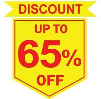 65 percent discount tag vector, offer tag, special offer vector, big sale, mega sale, Big sale 65 percent discount offer, super sale 65 percent tag vector, 65 percent special discount offer label vector