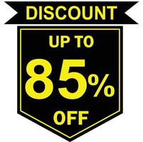 85 percent discount tag vector, Offer tag, Special offer vector, Big sale, Mega sale, Big sale 85 percent discount offer, Super sale 85 percent tag vector, 85 percent special discount offer label vector