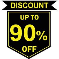 90 percent discount tag vector, Offer tag, Special offer vector, Big sale, Mega sale, Big sale 90 percent discount offer, Super sale 90 percent tag vector, 90 percent special discount offer label vector