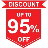 95 percent discount tag vector, Offer tag, Special offer vector, Big sale, Mega sale, Big sale 95 percent discount offer, Super sale 95 percent tag vector, 95 percent special discount offer label vector