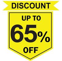 65 percent discount tag vector, offer tag, special offer vector, big sale, mega sale, Big sale 65 percent discount offer, super sale 65 percent tag vector, 65 percent special discount offer label vector