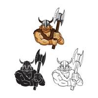 Vikings illustration collection on white background vector