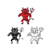 Devils illustration collection on white background vector