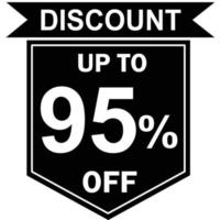 95 percent discount tag vector, Offer tag, Special offer vector, Big sale, Mega sale, Big sale 95 percent discount offer, Super sale 95 percent tag vector, 95 percent special discount offer label vector